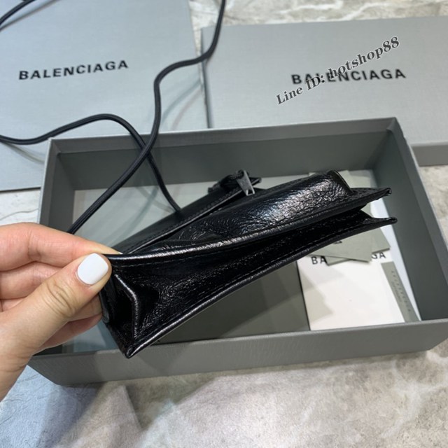 Balenciaga專櫃爆款小挎包 巴黎世家褶皺皮手機包 fyj1486